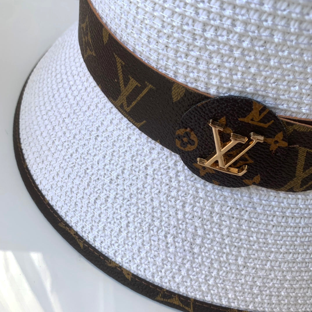 Louis Vuitton Monogram Straw Bucket Hat | Luxury Designer Summer Hat
