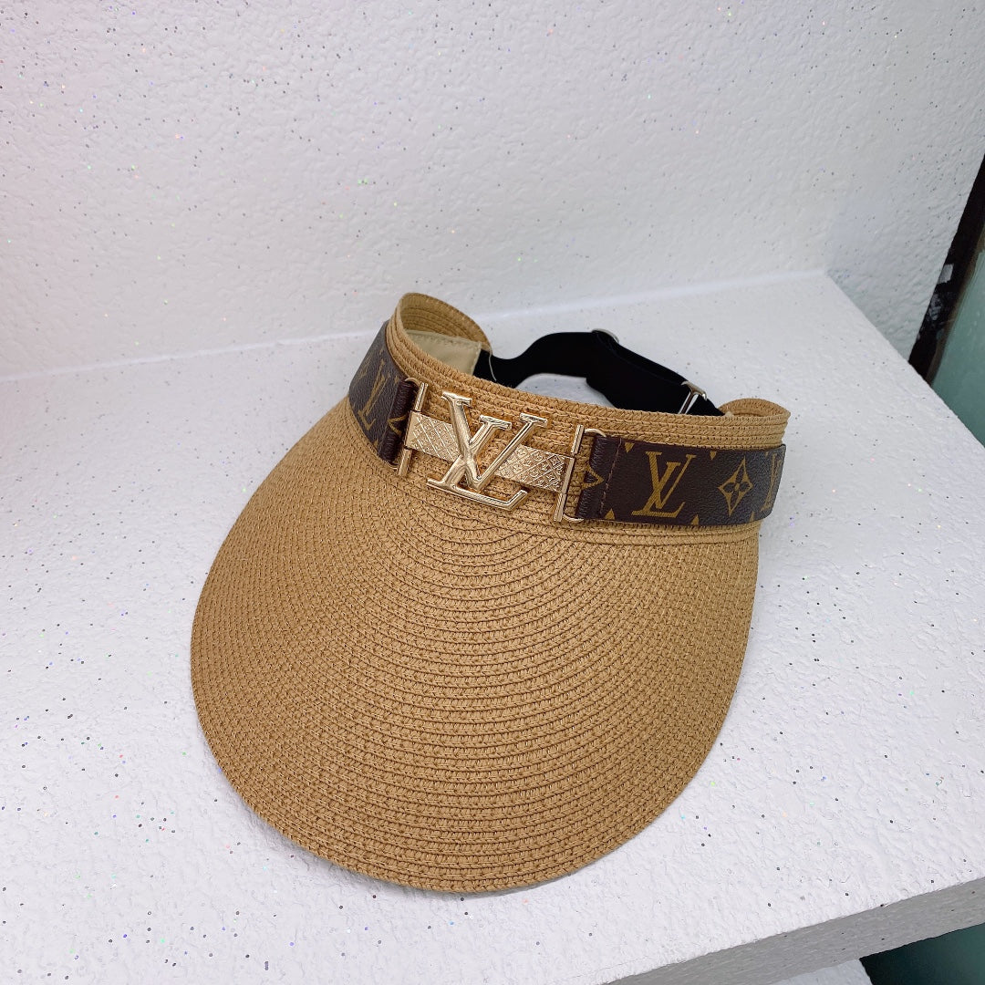 Louis Vuitton LV Monogram Straw Sun Visor for Women | Luxury Beach Hat