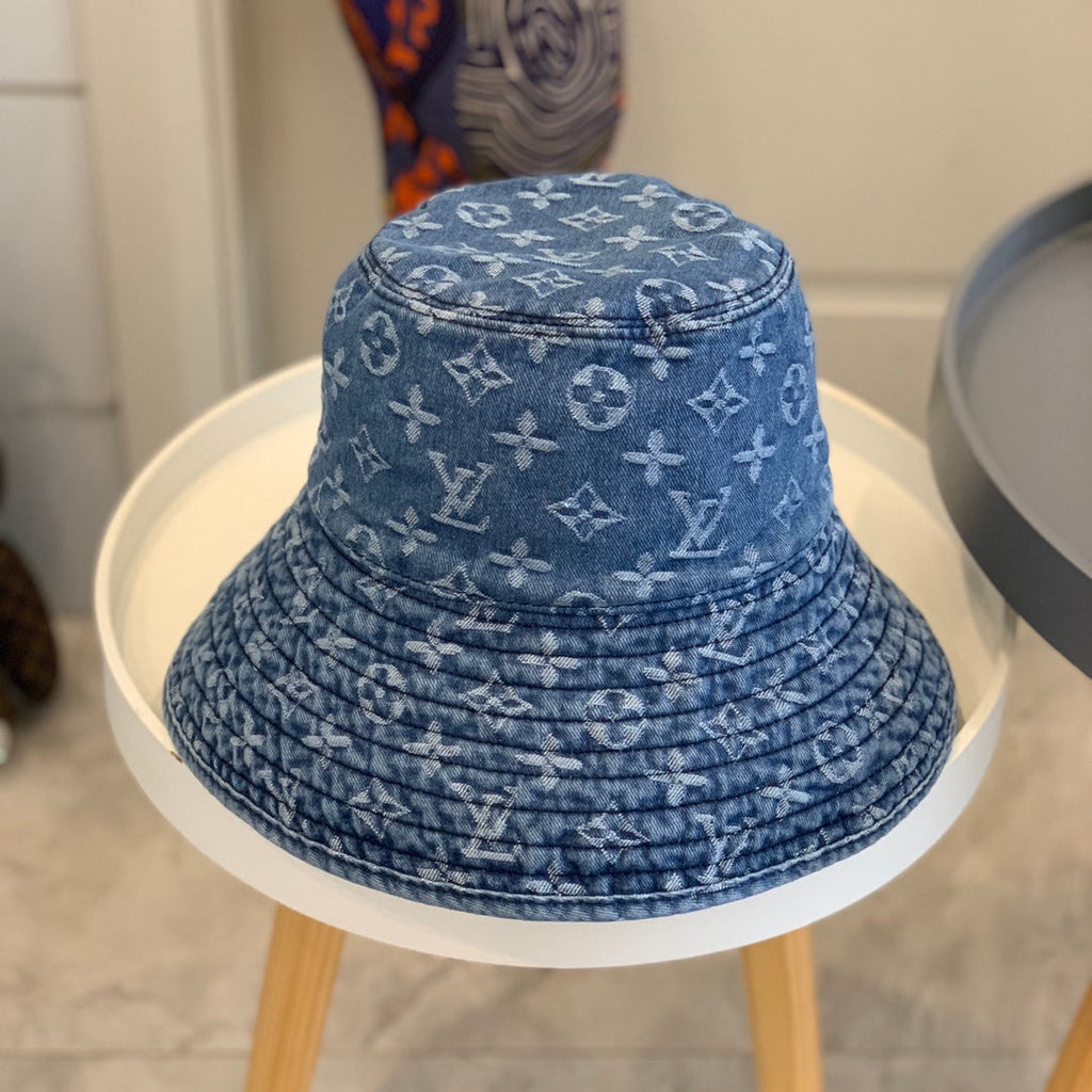 Louis Vuitton Monogram Wide Brim Denim Sun Hat | Luxury Designer UV Protection Hat