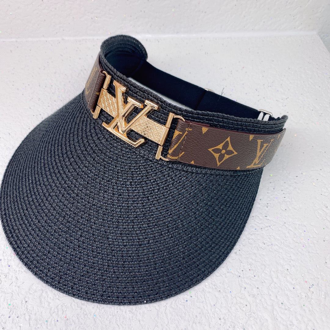 Louis Vuitton LV Monogram Straw Sun Visor for Women | Luxury Beach Hat