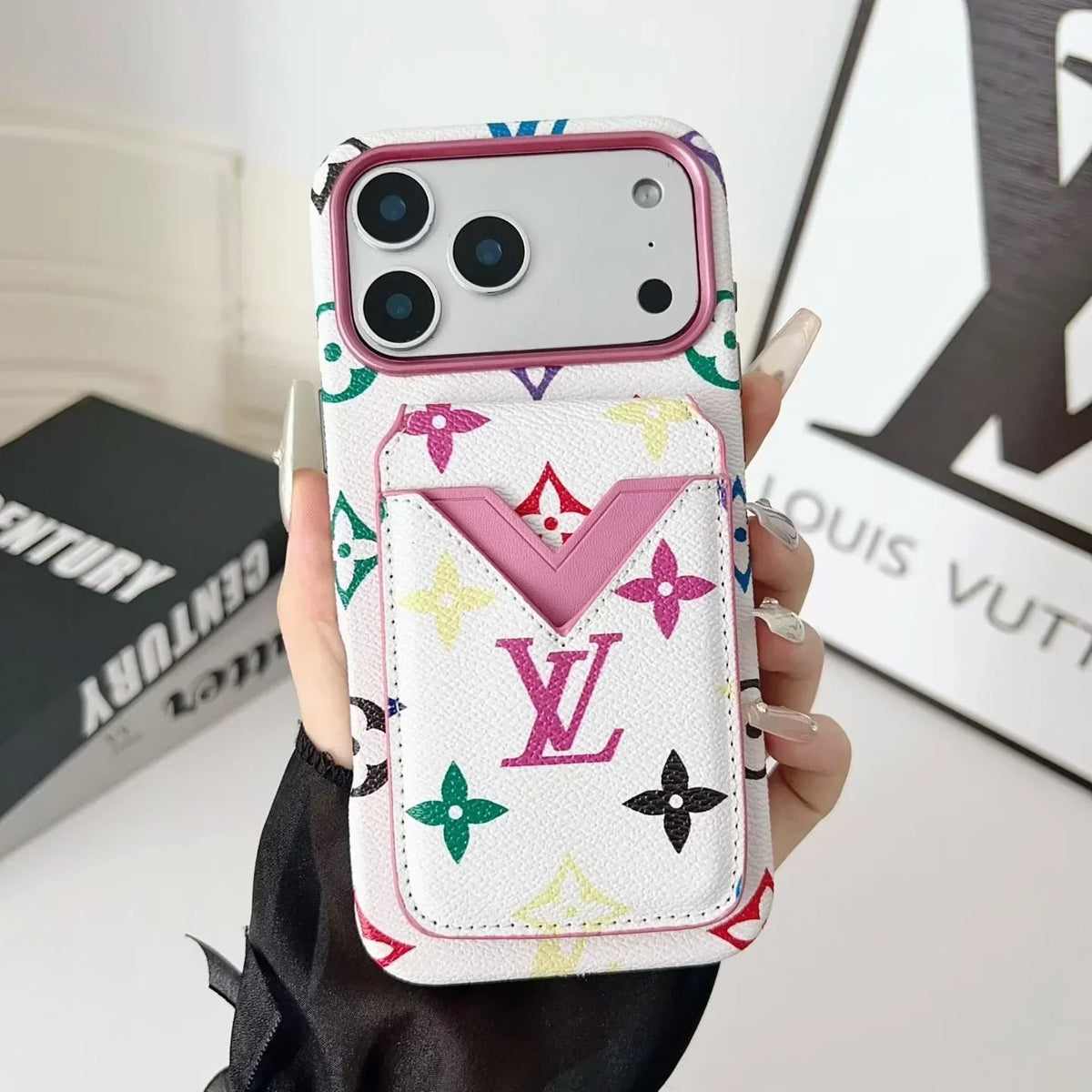 Gucci iPhone 18 Pro Case with Cardholder – Beige GG Monogram Leather