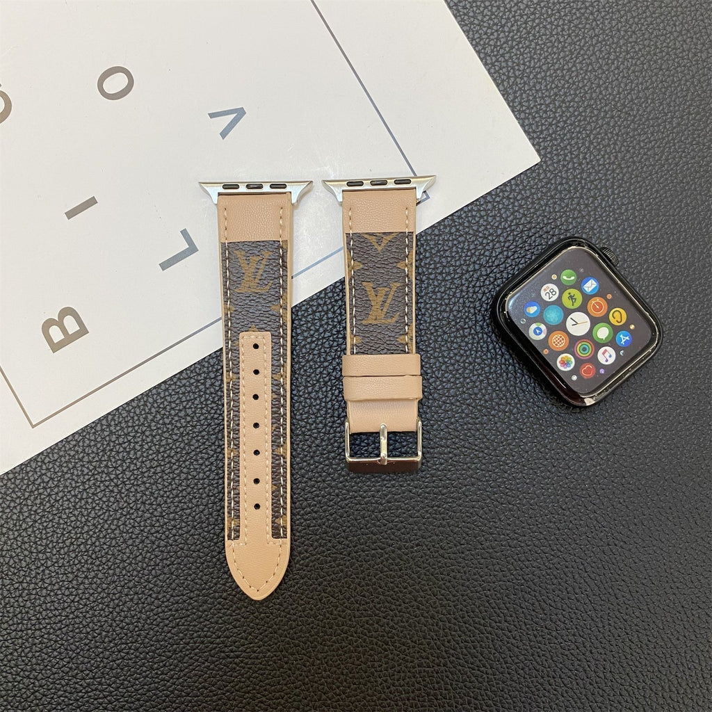 Luxury Louis Vuitton Apple Watch Band – Stitched Monogram Leather Strap