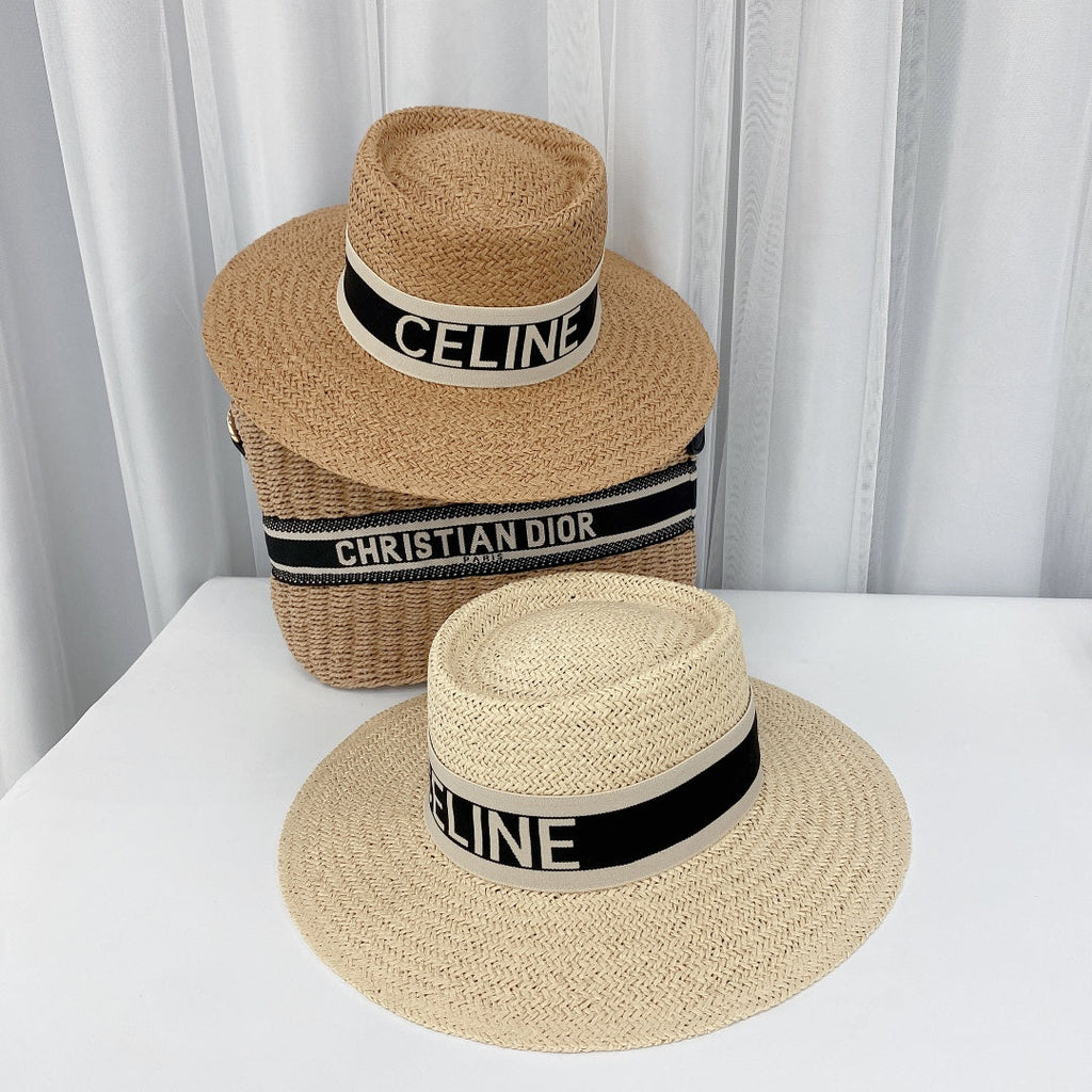 CELINE Raffia Straw Sun Hat | Luxury Designer Wide Brim Summer Hat