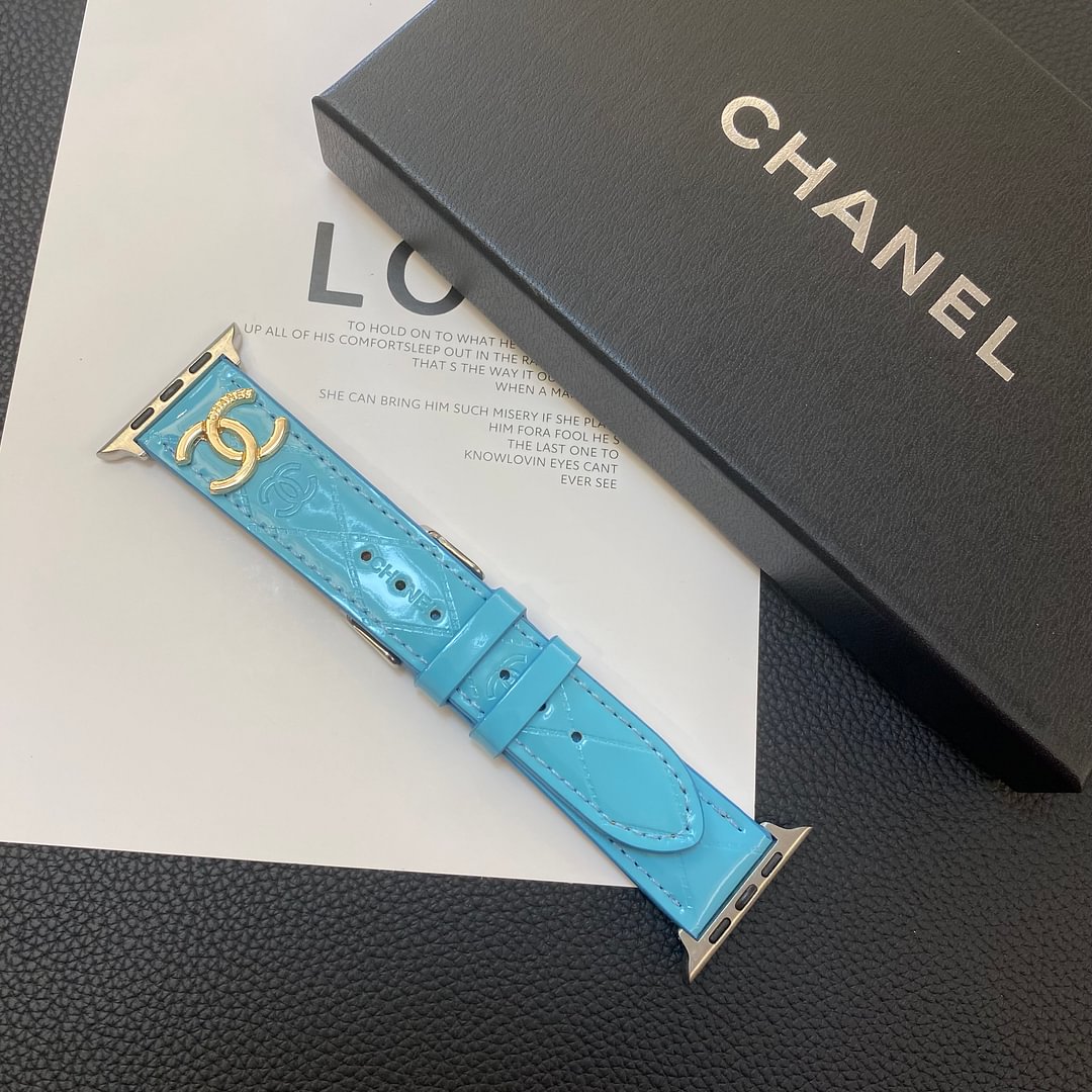 Luxury Chanel Apple Watch Band – Glossy Leather Strap for Apple Watch Ultra