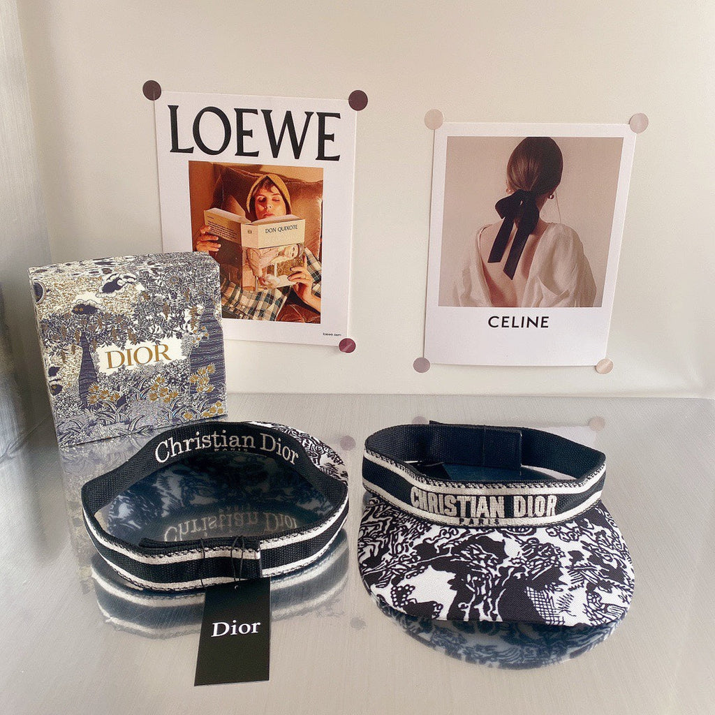 Dior Embroidered Cotton Sun Visor | Luxury Designer Adjustable Visor Hat