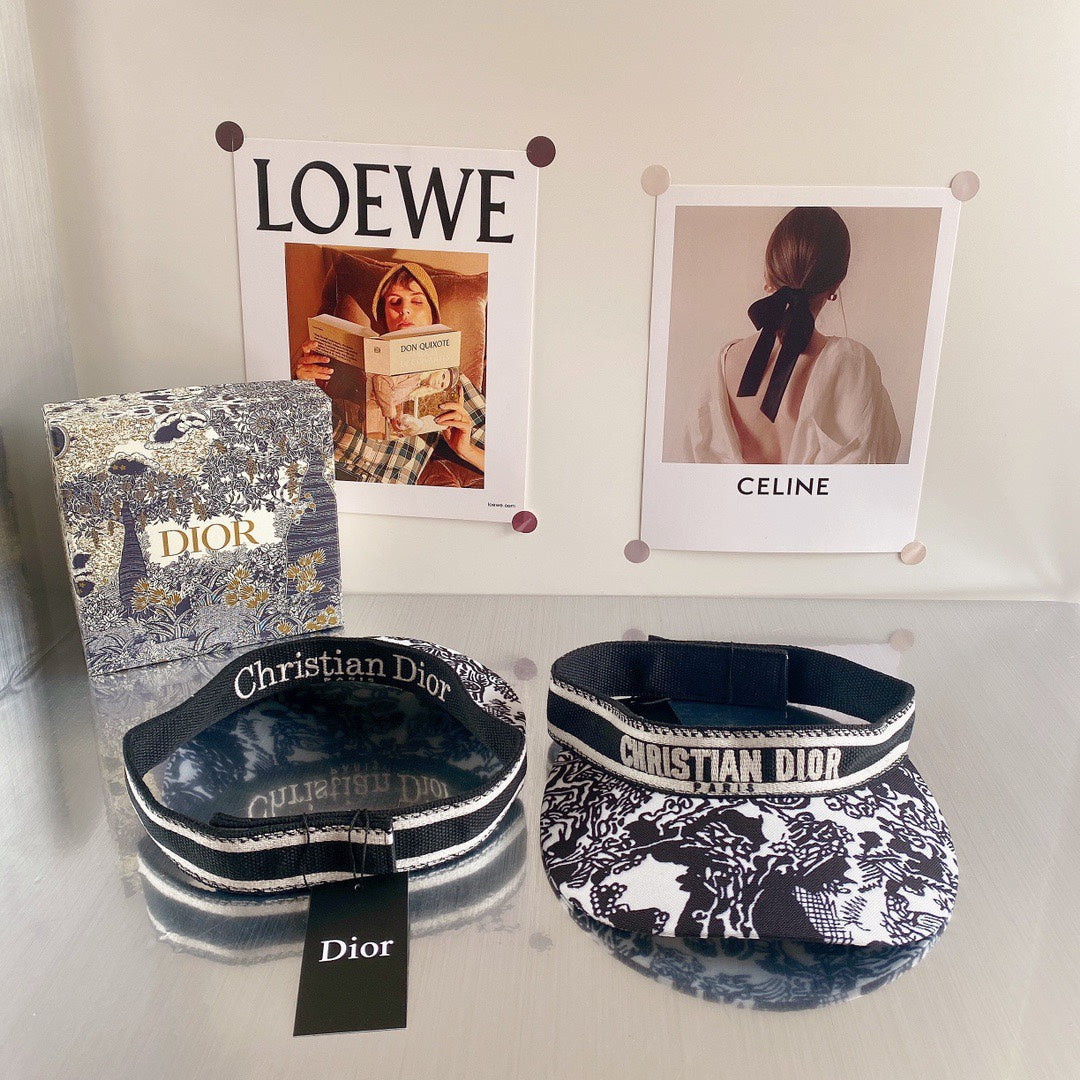 Dior Embroidered Cotton Sun Visor | Luxury Designer Adjustable Visor Hat