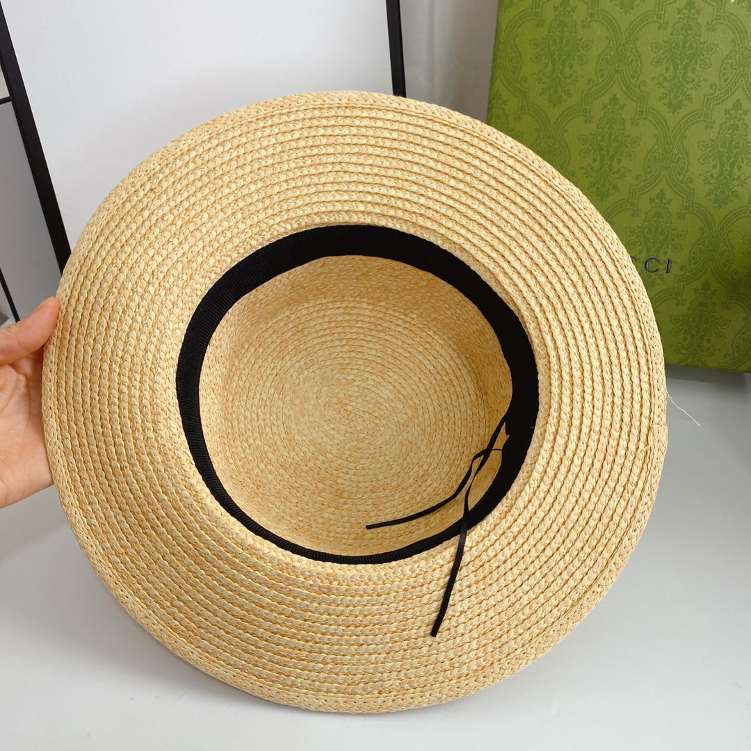 Dior Cannage Raffia Straw Sun Hat for Women | Luxury Designer Beach Hat
