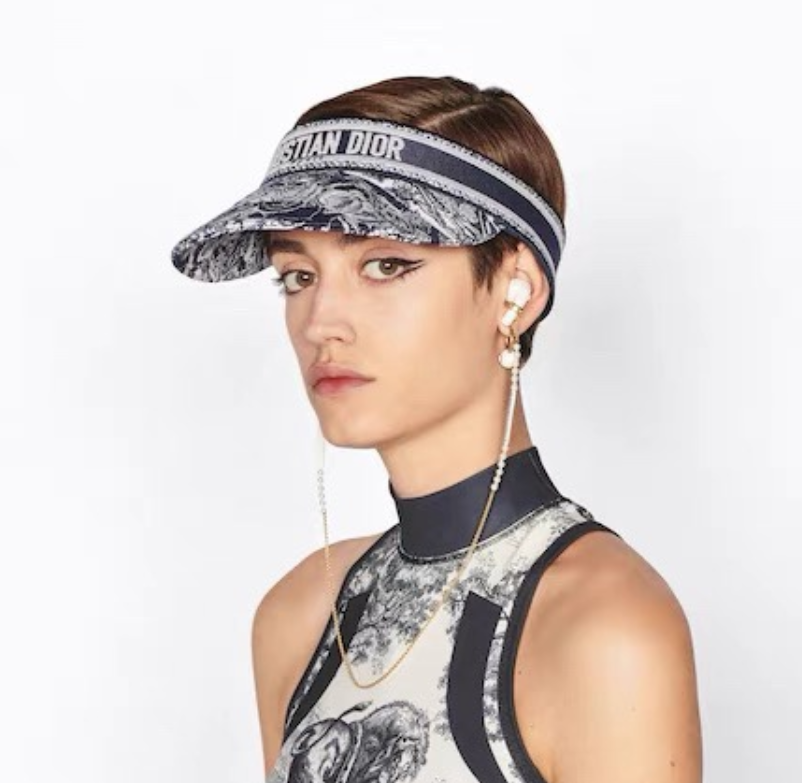 Dior Embroidered Cotton Sun Visor | Luxury Designer Adjustable Visor Hat