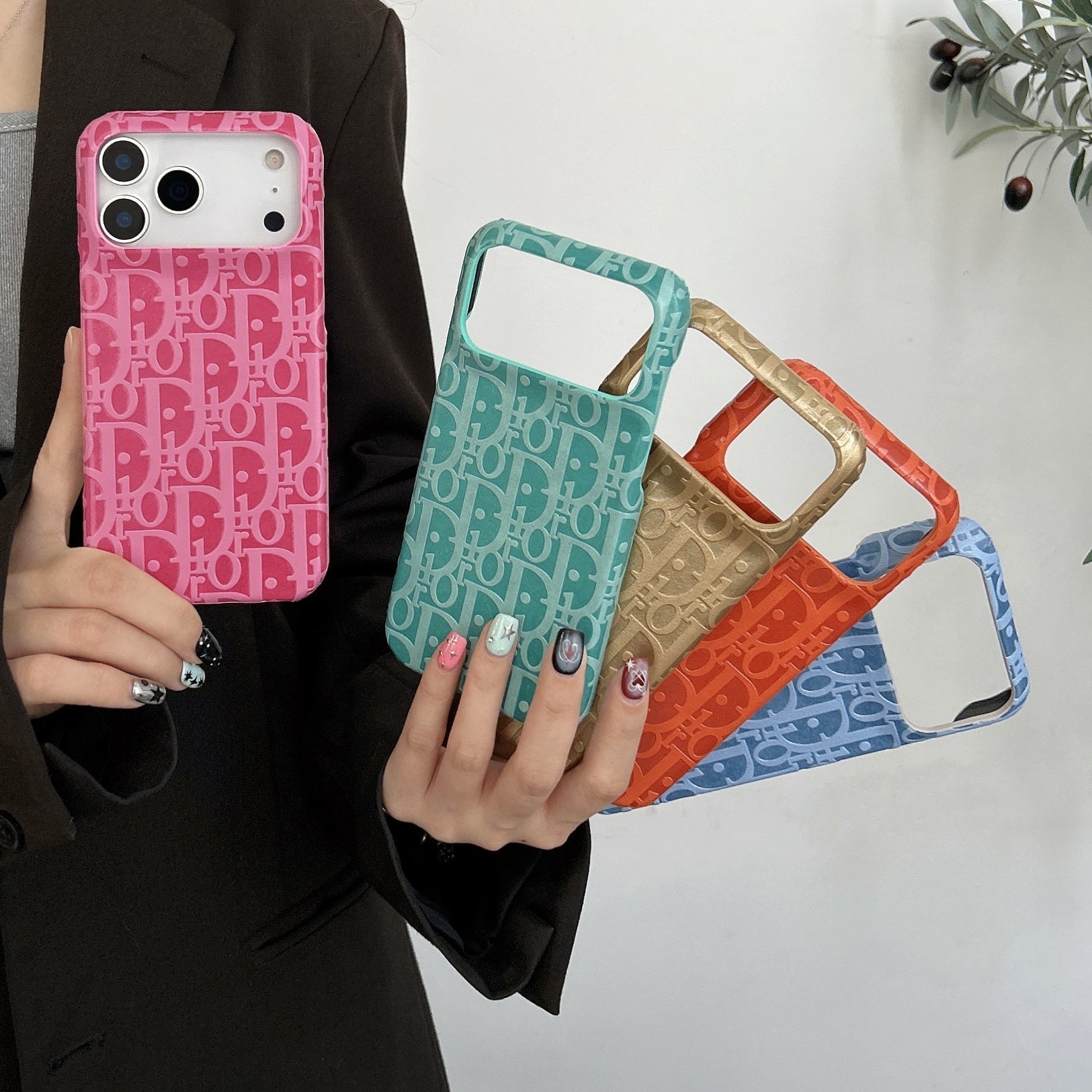 Dior iPhone 17 Pro Max Leather Case – Luxury Designer Phone Cover