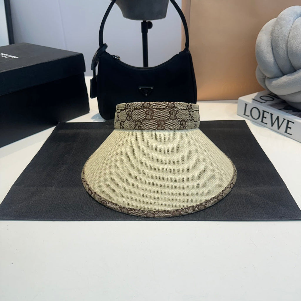 Luxury Gucci GG Straw Sun Visor Hat for Women