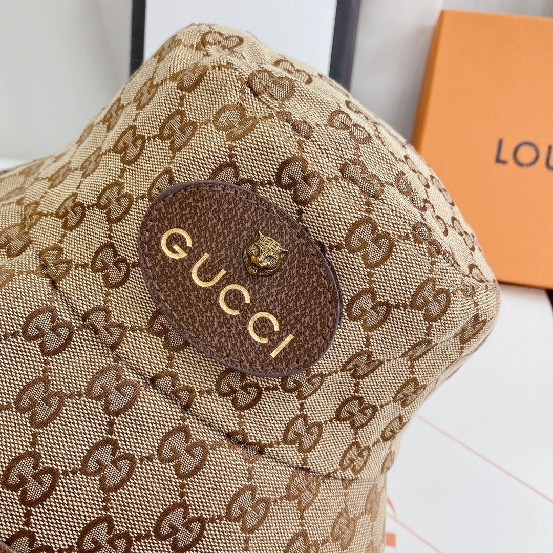 Gucci Tiger Head Embroidered Canvas Bucket Hat for Men & Women