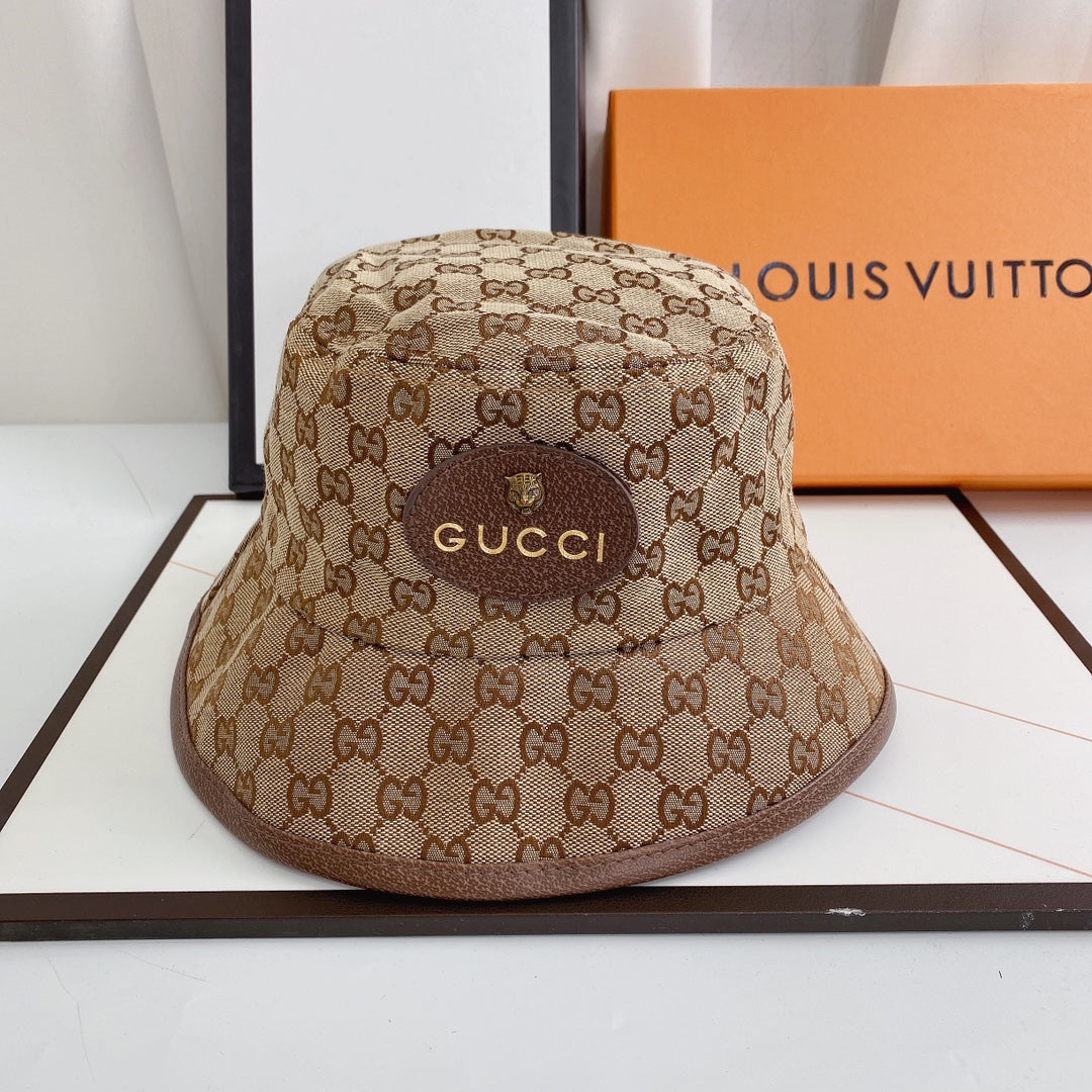 Gucci Tiger Head Embroidered Canvas Bucket Hat for Men & Women