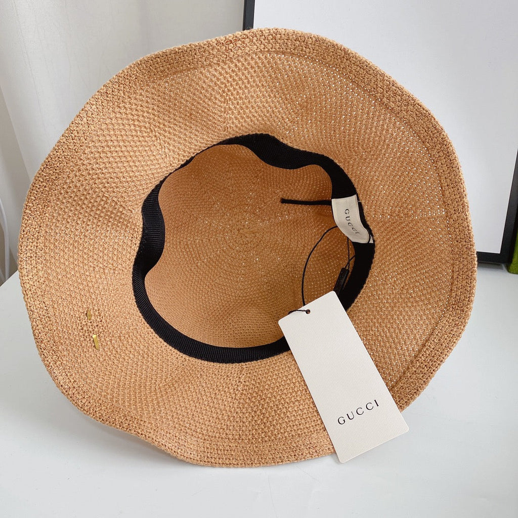 Gucci Wave Woven Ice Silk Hemp Bucket Hat for Men & Women | Luxury Designer Hat