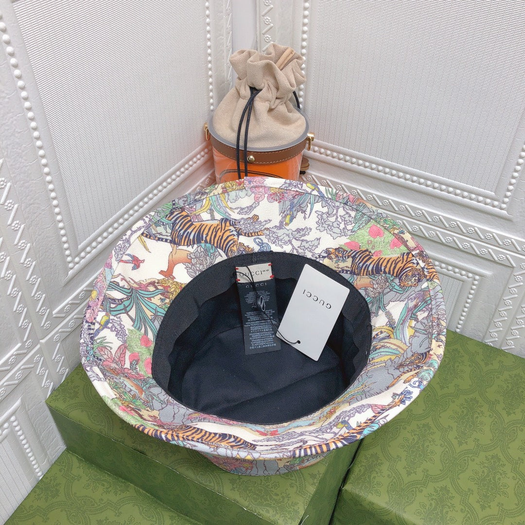 Gucci Floral Tiger Cotton Bucket Hat | Luxury Designer Botanical Bucket Hat