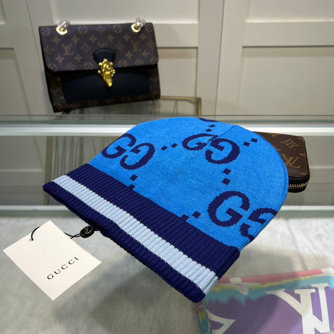 Gucci GG Jacquard Wool Knit Beanie | Luxury Designer Winter Hat