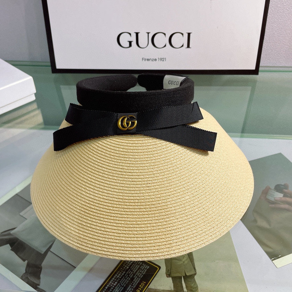 Luxury Gucci Bow Sun Visor Hat for Women