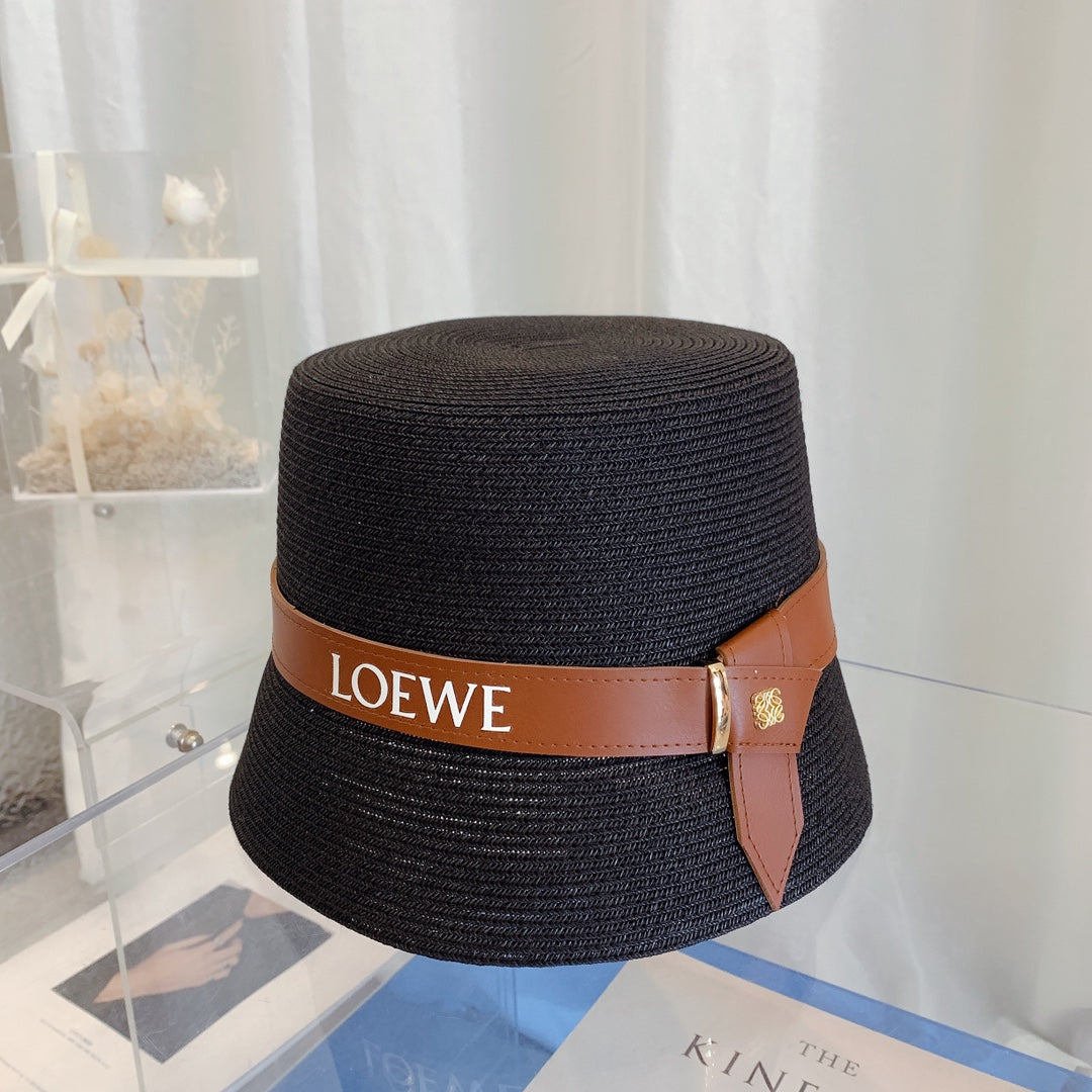 LOEWE Flat Top Raffia Bucket Hat | Luxury Designer Straw Summer Hat