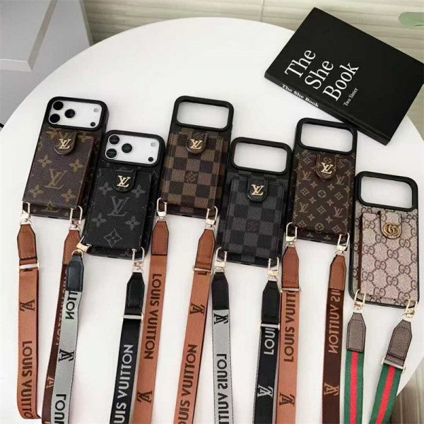 Louis Vuitton iPhone 18 Pro Crossbody Card Holder Case – Luxury Designer Cover