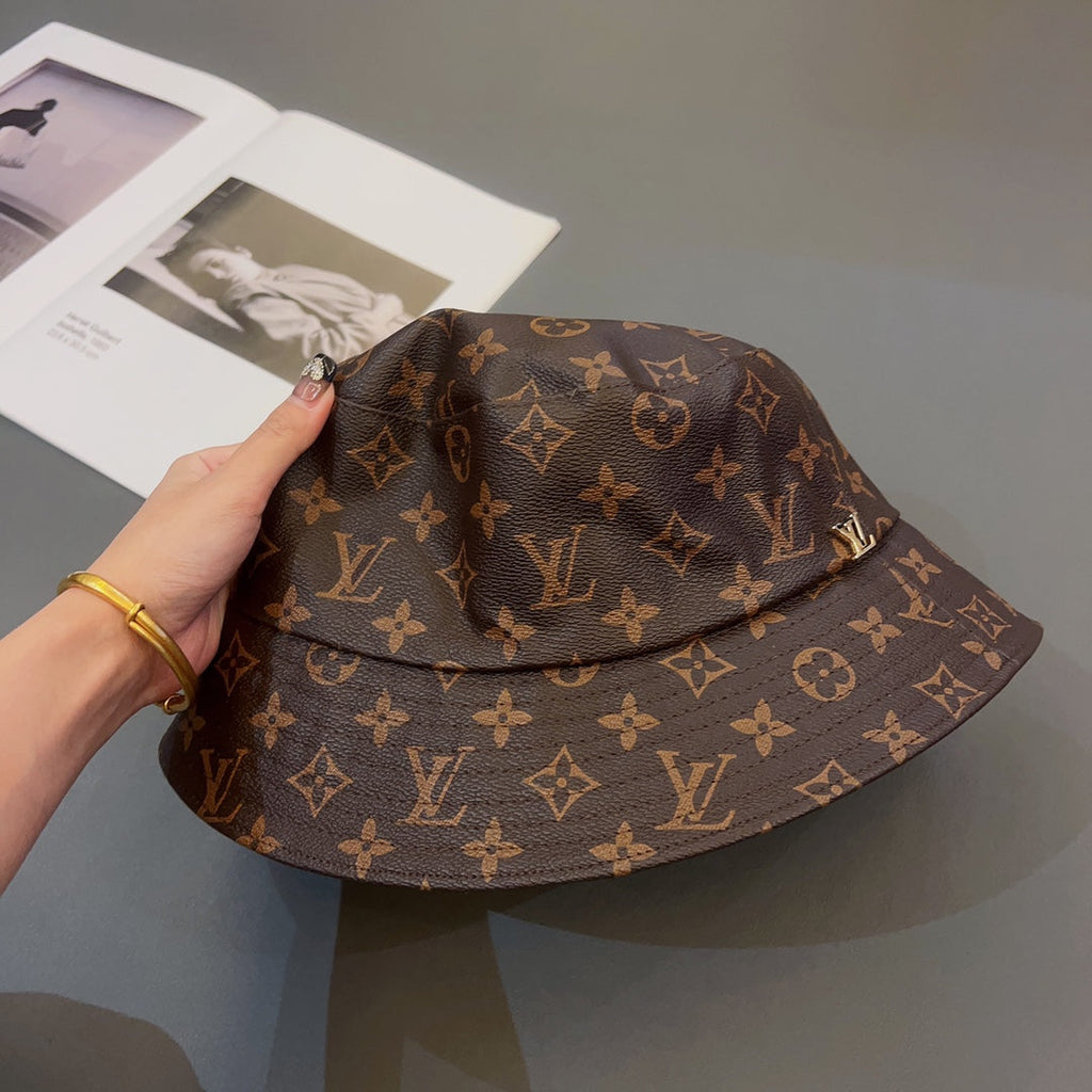 Louis Vuitton Monogram Leather Bucket Hat | Luxury Designer LV Hat