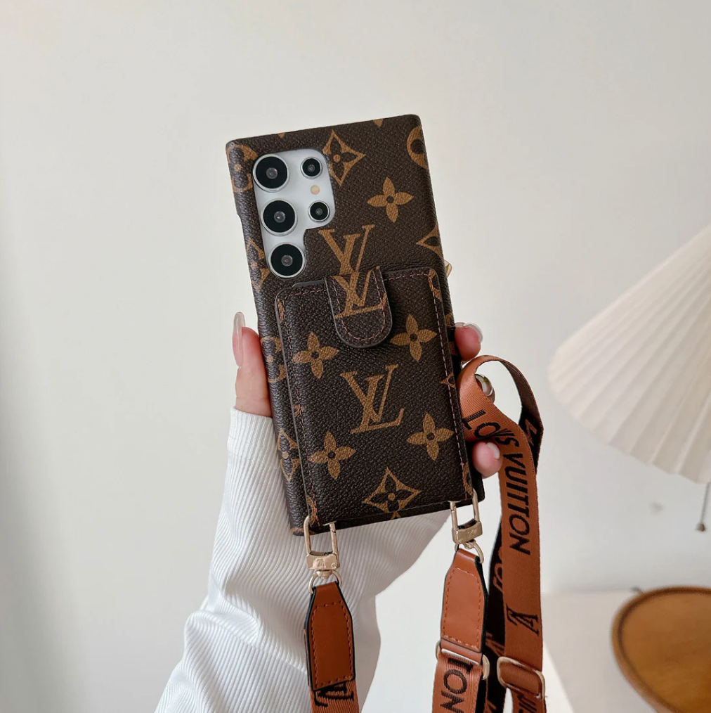 Louis Vuitton Samsung Galaxy S26 Ultra Case Monogram Leather Wallet Card Holder | Luxury Designer Phone Cover