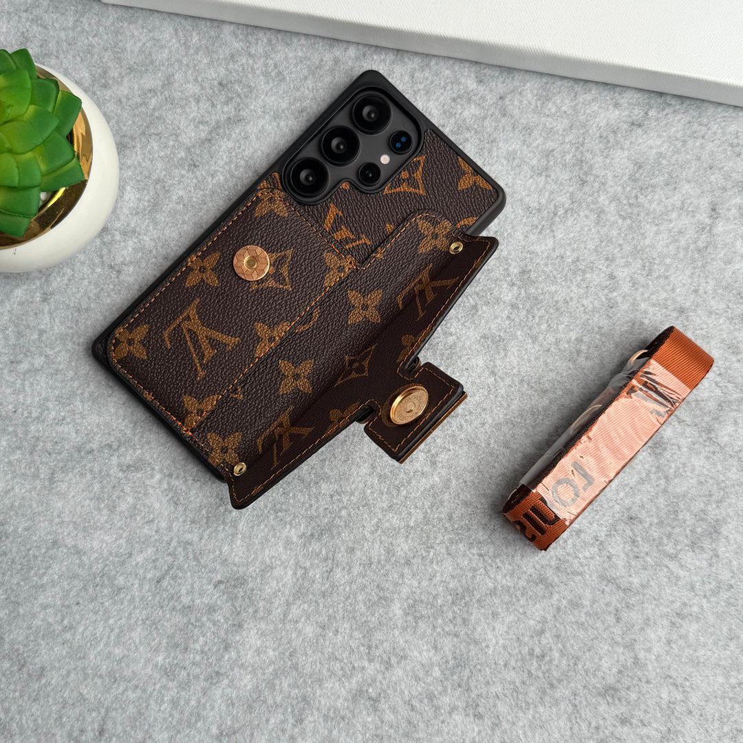 Luxury Louis Vuitton Samsung Galaxy Sling S26 Case with Card Holder – Samsung S26 Ultra