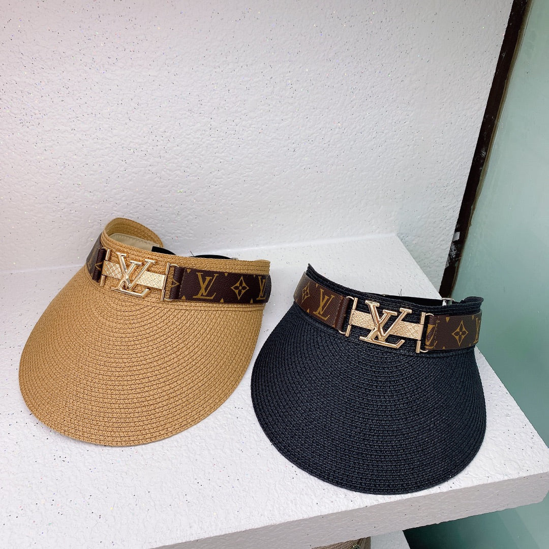 Louis Vuitton LV Monogram Straw Sun Visor for Women | Luxury Beach Hat