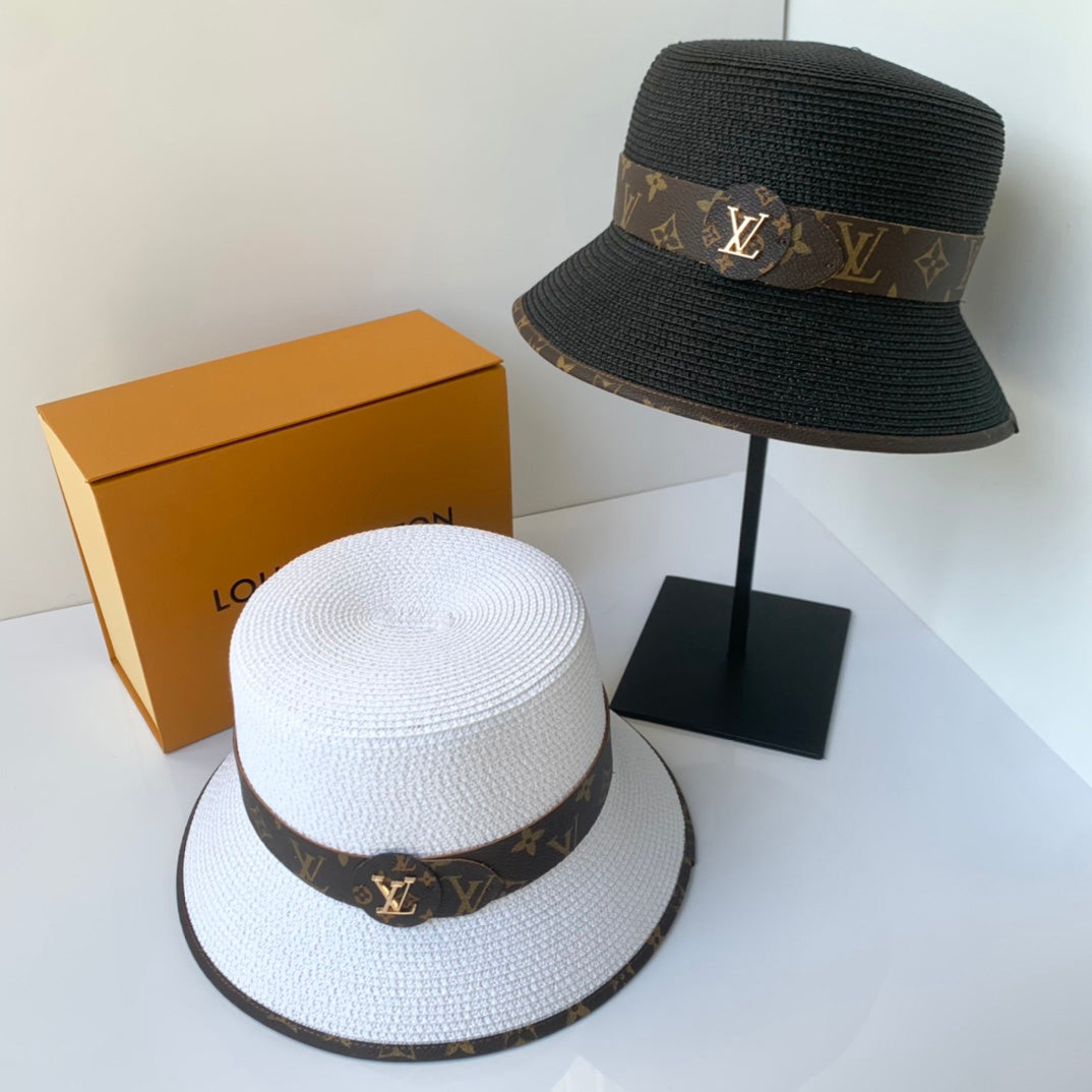 Louis Vuitton Monogram Straw Bucket Hat | Luxury Designer Summer Hat