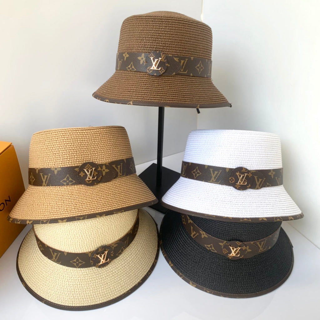 Louis Vuitton Monogram Straw Bucket Hat | Luxury Designer Summer Hat
