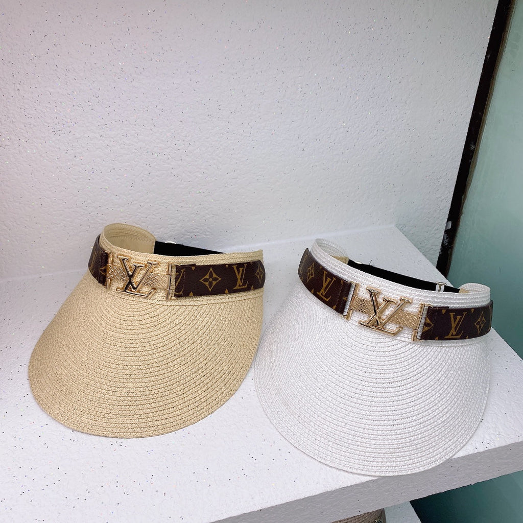 Louis Vuitton LV Monogram Straw Sun Visor for Women | Luxury Beach Hat