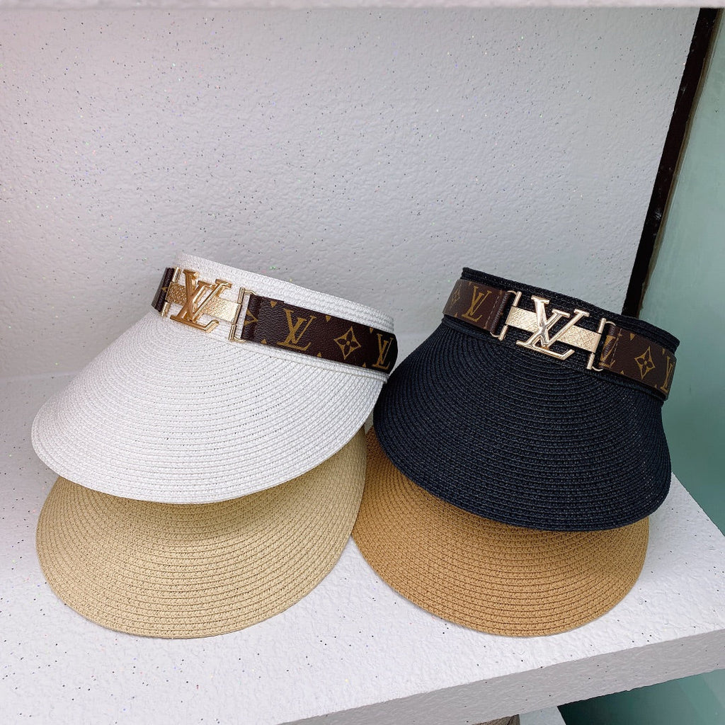 Louis Vuitton LV Monogram Straw Sun Visor for Women | Luxury Beach Hat