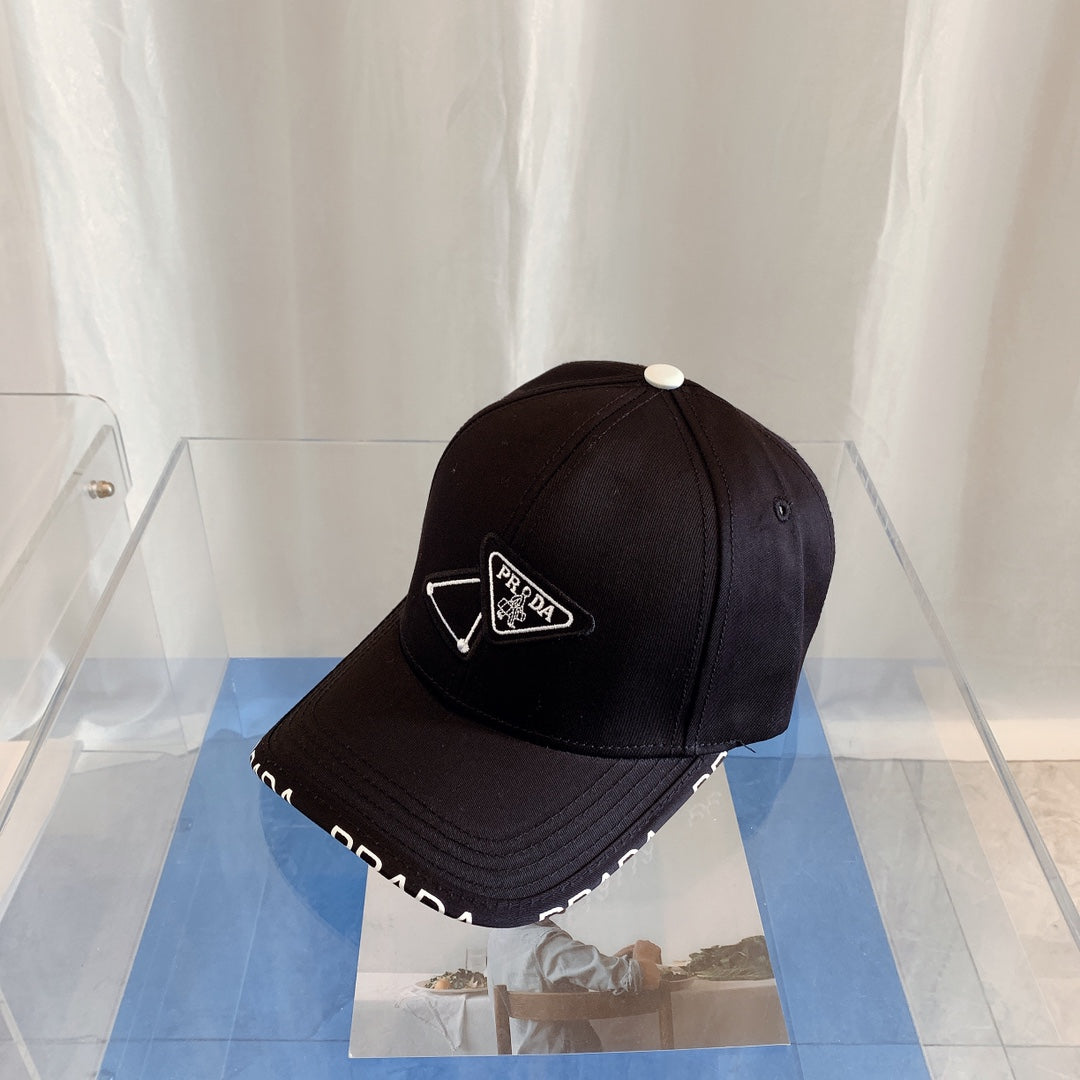Prada Premium Cotton Embroidered Baseball Cap for Men & Women