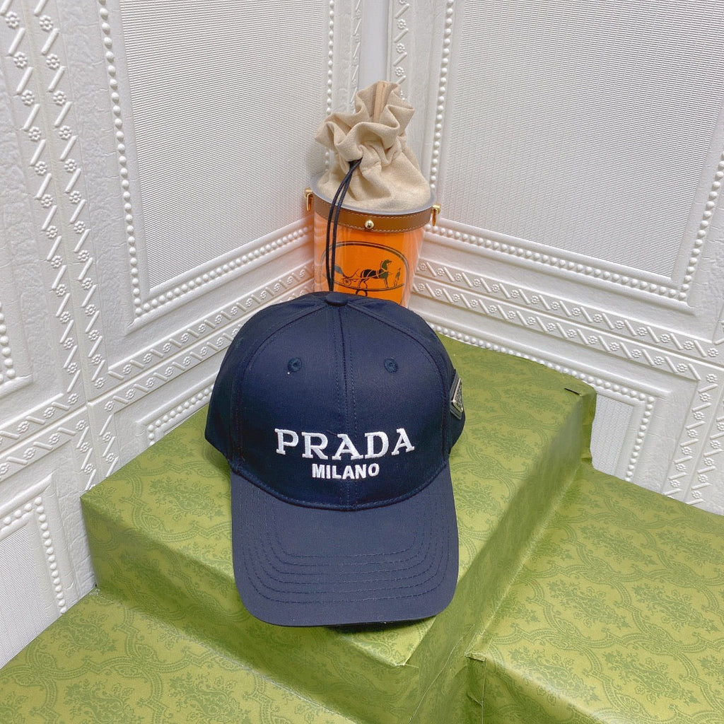 Luxury Prada Embroidered Baseball Cap for Men & Women