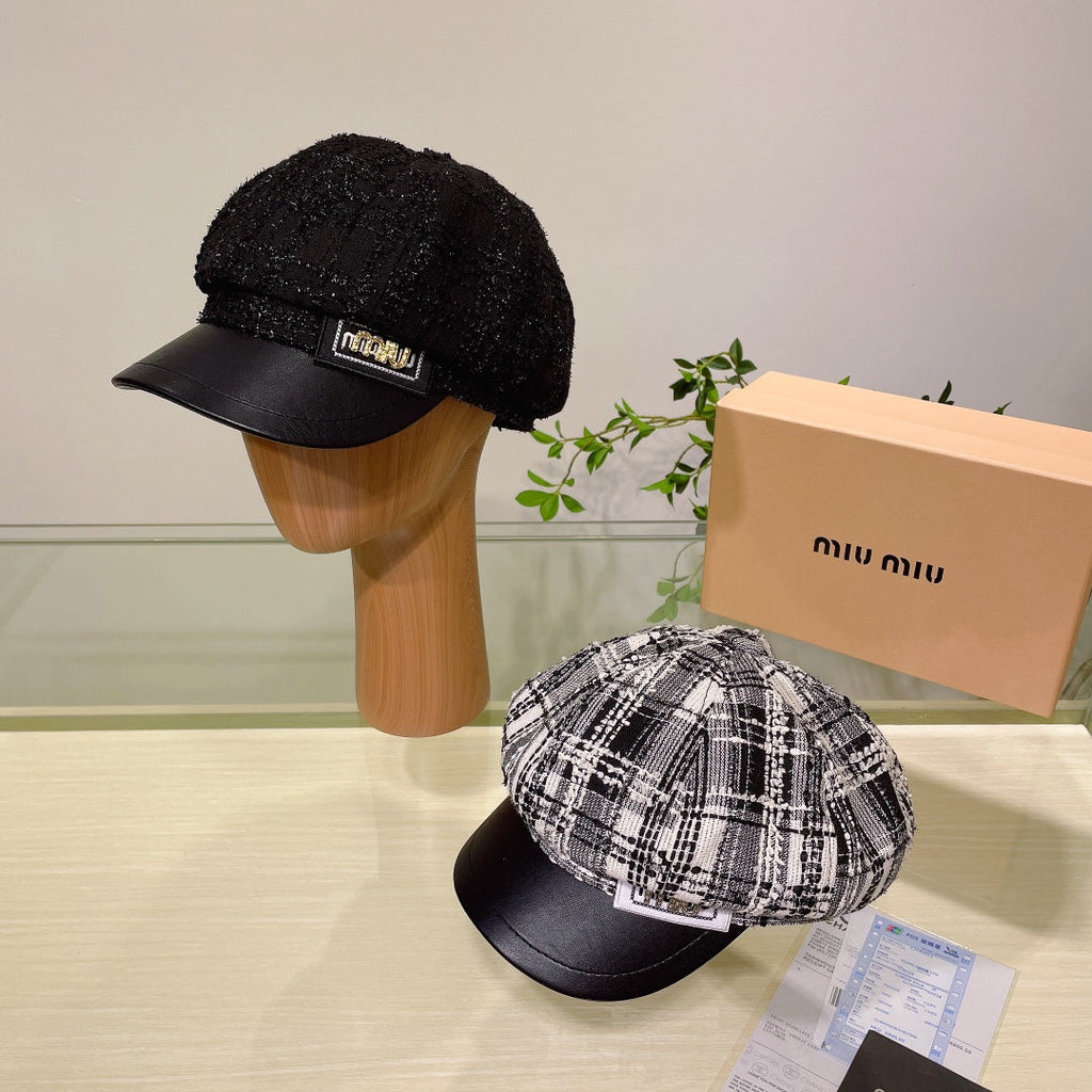 Miu Miu Tweed Newsboy Cap | Luxury Women's Designer Hat