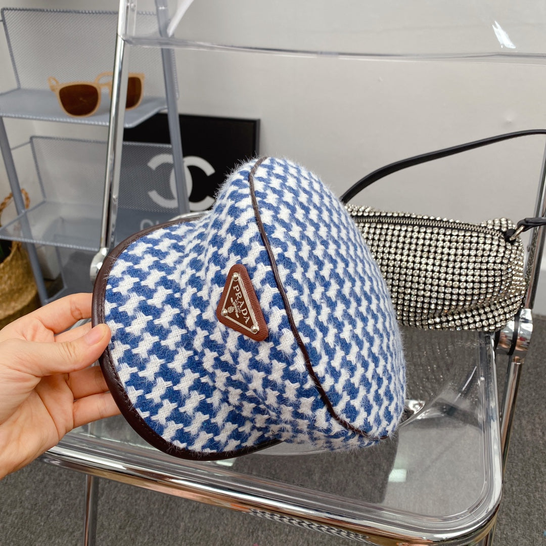 Prada Houndstooth Cotton Bucket Hat | Luxury Designer Checkered Sun Hat