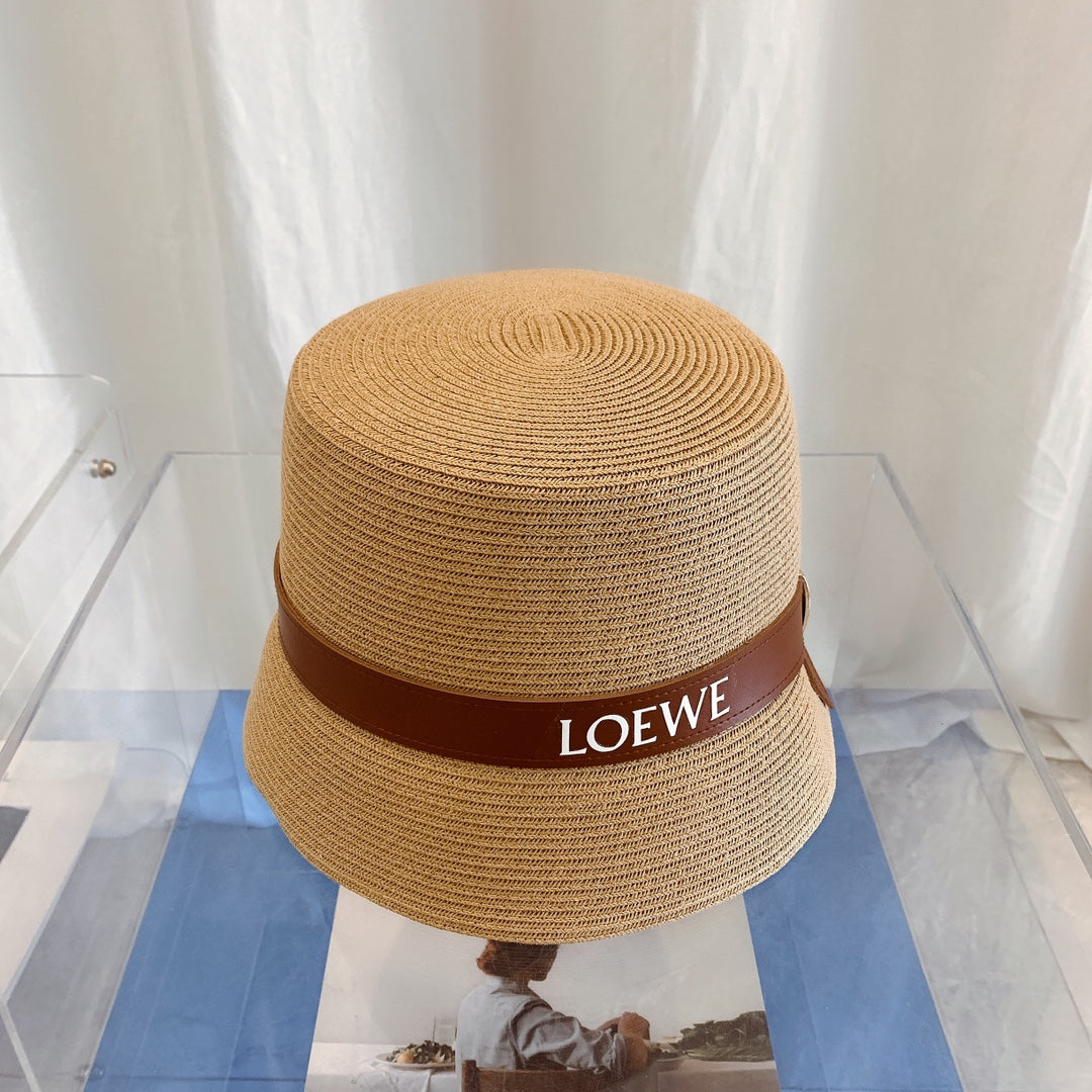LOEWE Flat Top Raffia Bucket Hat | Luxury Designer Straw Summer Hat