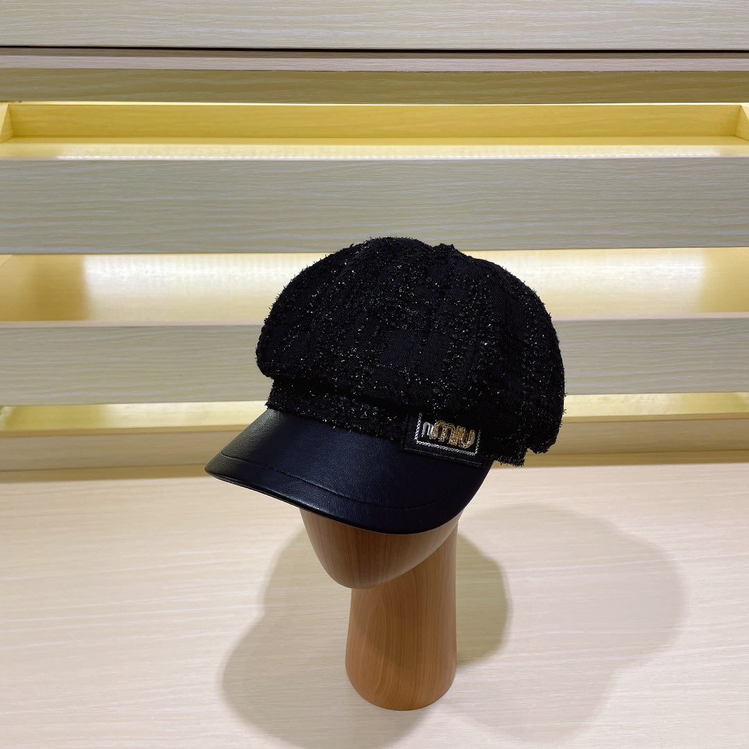 Miu Miu Tweed Newsboy Cap | Luxury Women's Designer Hat