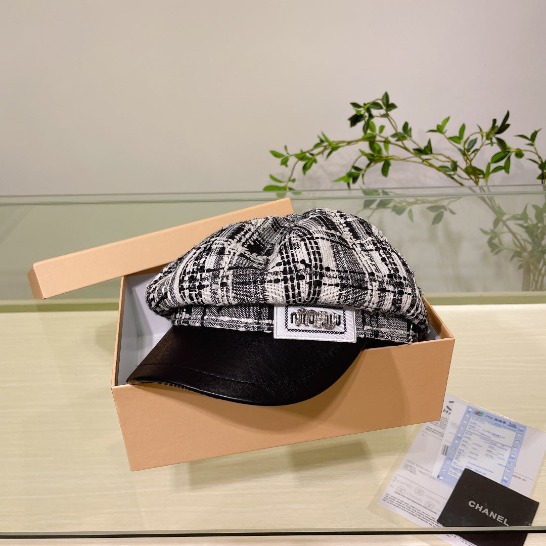 Miu Miu Tweed Newsboy Cap | Luxury Women's Designer Hat