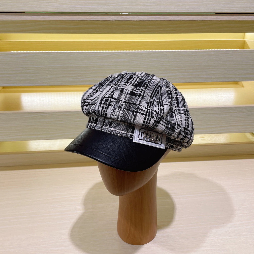 Miu Miu Tweed Newsboy Cap | Luxury Women's Designer Hat