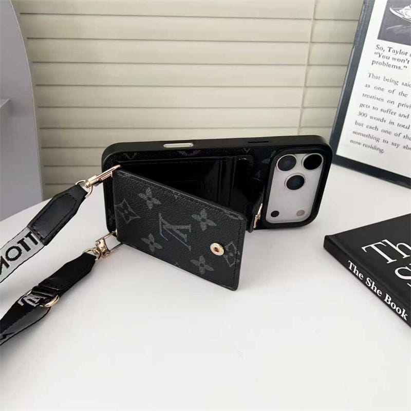 Louis Vuitton iPhone 18 Pro Crossbody Card Holder Case – Luxury Designer Cover