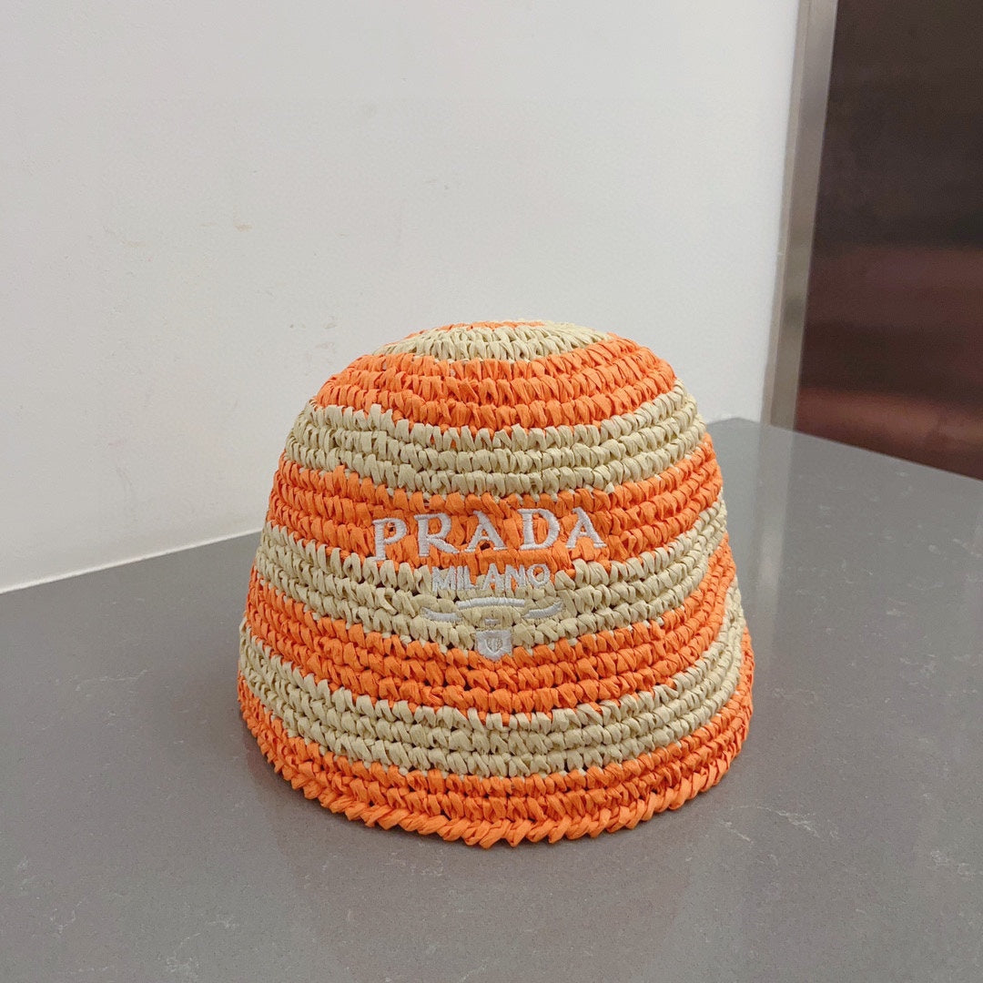 Luxury Prada Raffia Straw Sun Hat for Women