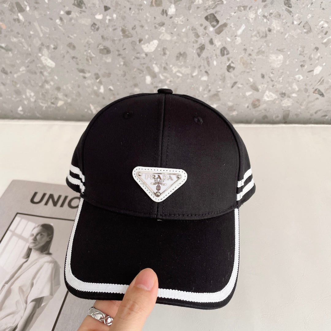 Prada Triangle Logo Baseball Cap | Luxury Designer Cotton Hat