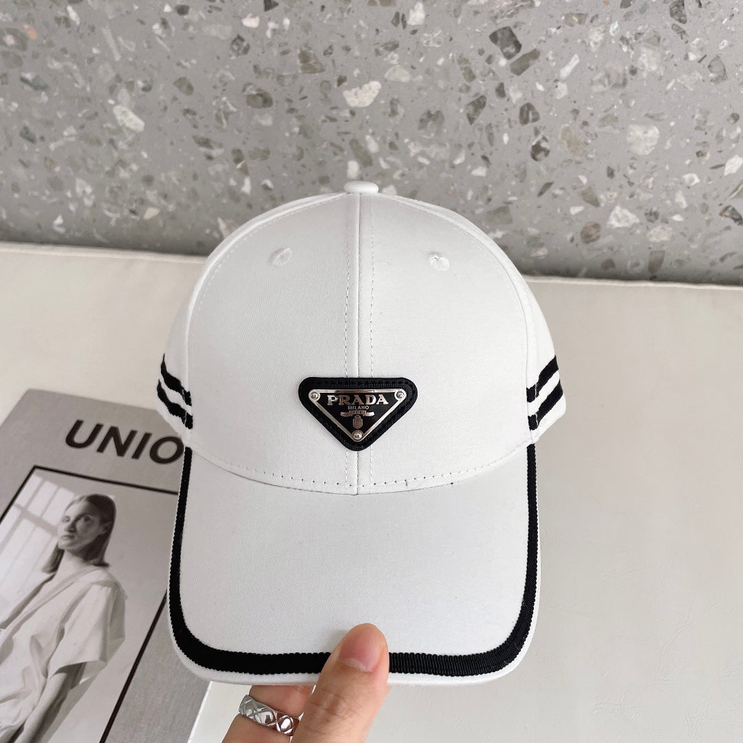 Prada Triangle Logo Baseball Cap | Luxury Designer Cotton Hat