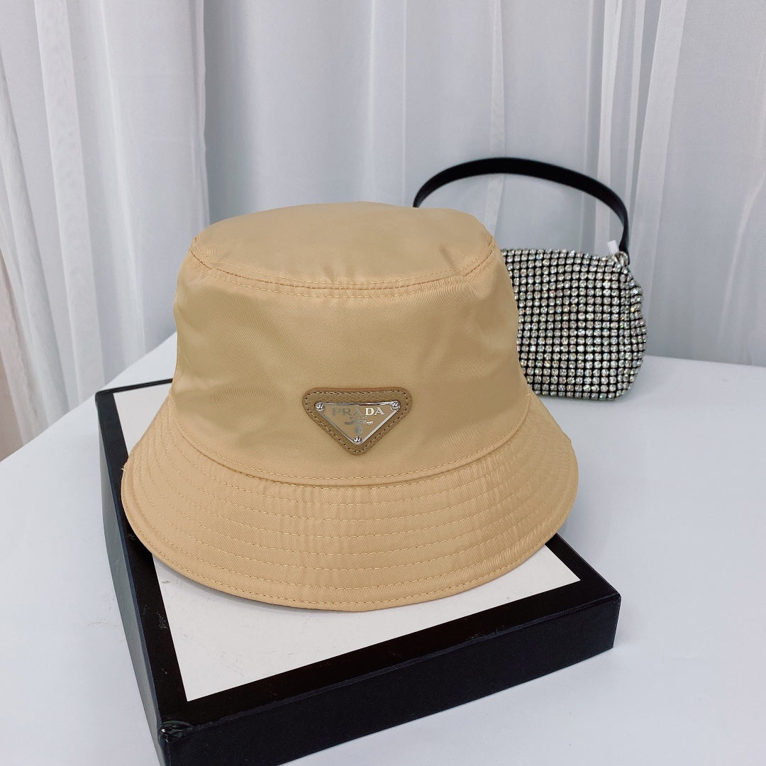 Prada Triangle Logo Bucket Hat | Luxury Designer Cotton Hat