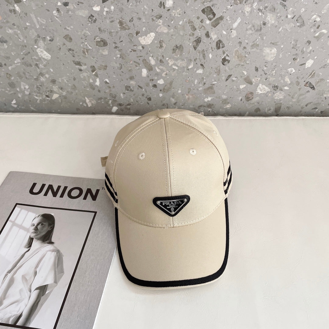 Prada Triangle Logo Baseball Cap | Luxury Designer Cotton Hat