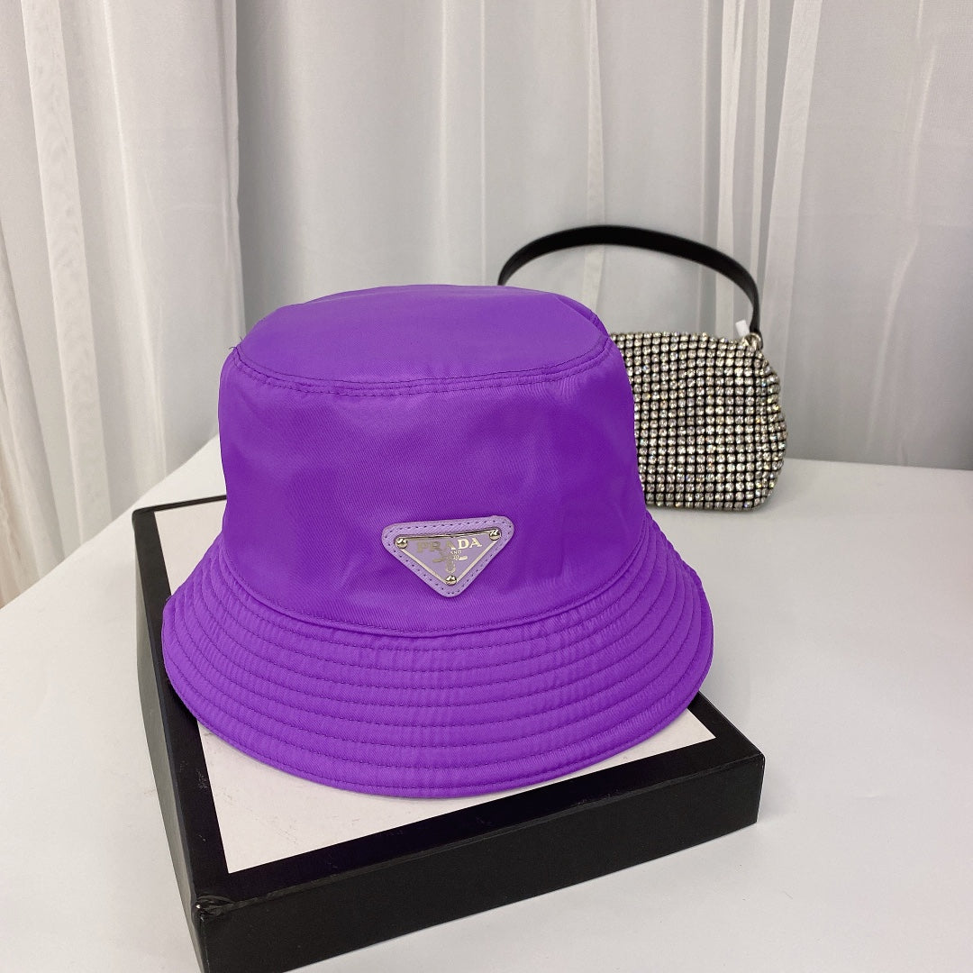 Prada Triangle Logo Bucket Hat | Luxury Designer Cotton Hat
