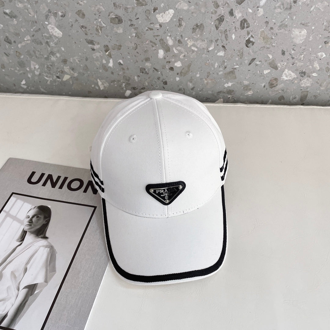 Prada Triangle Logo Baseball Cap | Luxury Designer Cotton Hat