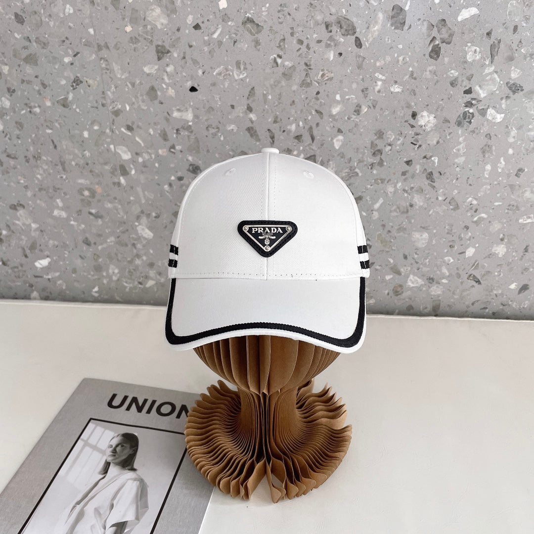 Prada Triangle Logo Baseball Cap | Luxury Designer Cotton Hat