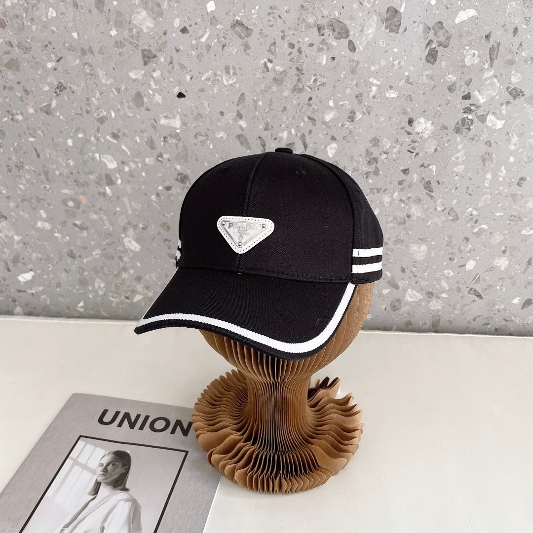 Prada Triangle Logo Baseball Cap | Luxury Designer Cotton Hat