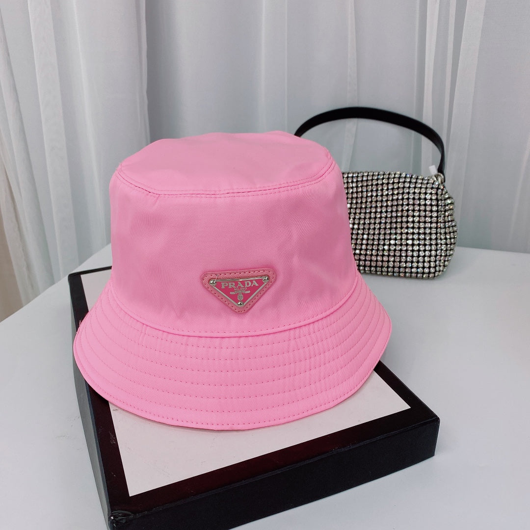 Prada Triangle Logo Bucket Hat | Luxury Designer Cotton Hat