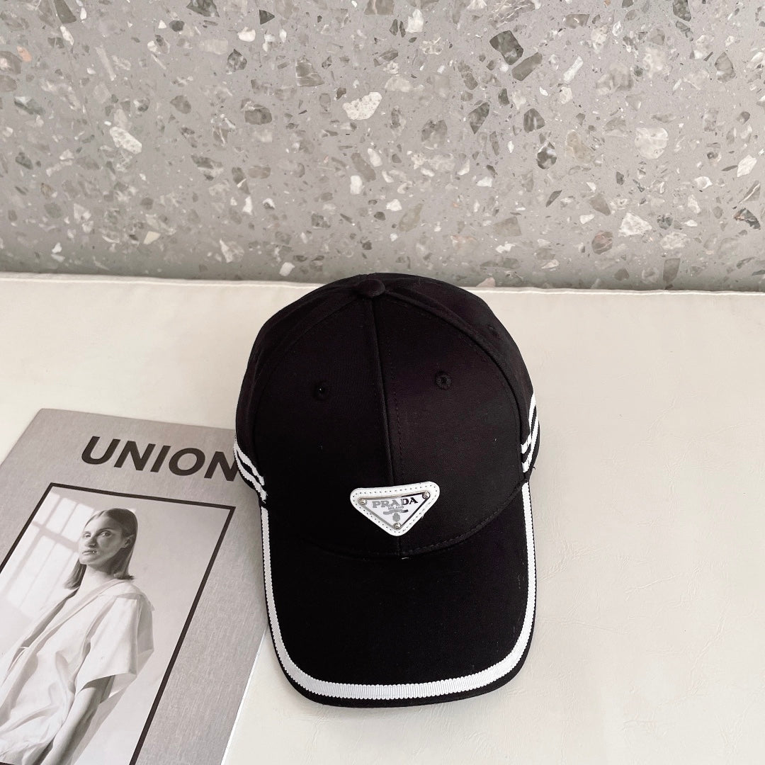Prada Triangle Logo Baseball Cap | Luxury Designer Cotton Hat